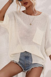 Plain Pocket Oversize Knit Top