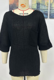 Plain Pocket Oversize Knit Top