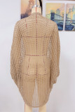 Hollow Out Plain Knitting Cover Up