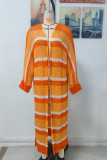 Colorblock Stripes Open Front Knitting Cardigan