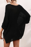 Plain Pocket Oversize Knit Top