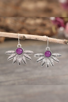 Bohemian Purple Resin Metal Earrings