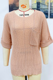 Plain Pocket Oversize Knit Top
