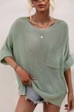 Plain Pocket Oversize Knit Top