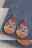 Leopard Splicing PU Earrings MOQ 5pcs