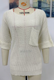 Plain Pocket Oversize Knit Top
