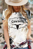 Cowboy Bleached Print Graphic Top
