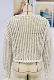 Plain Tassle Hollow Out Knitting Cover Up