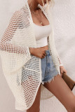 Hollow Out Plain Knitting Cover Up