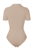 Deep V Neck Ribbed Knitting Bodysuit