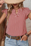 Ruffle Sleeves Stripes Blouse