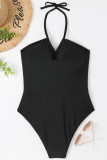 Ruched Halter One Piece Swimsuit