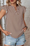 Ruffle Sleeves Stripes Blouse