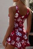 Floral Printed Strappy Tank Tankini Set