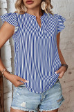 Ruffle Sleeves Stripes Blouse