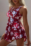 Floral Printed Strappy Tank Tankini Set