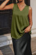 Sleeveless V Neck Satin Tank Top