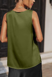 Sleeveless V Neck Satin Tank Top