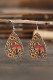 Leopard Sunflower Cactus Leather Earrings
