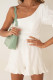 White One-shoulder Puff Sleeves Romper with Ruffle Trim