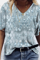 Fish Scale Glitter Short SLeeves Top
