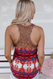 Geometric Western Print Sleeveless Tank Top