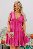 Rose Plus Size Ruffled Sleeveless Babydoll Mini Dress