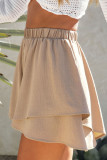 Khaki Ruffle Layered High Waist Flowy Shorts