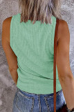 Sleeveless V Neck Plain Kniting Tank Top