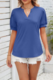 Plain V Neck Short SLeeves Top