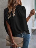 Leopard Printed Split Batwing Sleeves Blouse