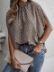 Leopard Printed Split Batwing Sleeves Blouse