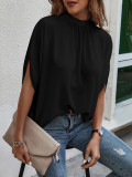 Leopard Printed Split Batwing Sleeves Blouse
