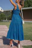 One Shoulder Tiered Splicing Ruffle Dress