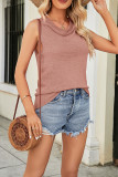 Plain Swing Collar Knit Tank Top