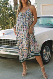 Purple Vintage Long Floral Sundress