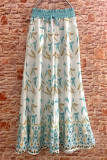 High Waist Drawstring Printing Wide Leg Pants