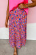 Multicolor Bohemian Floral Print High Waist Midi Skirt