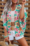 Green Vacay Floral Print Kimono