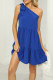 Plain One Shoulder Tiered Dress
