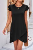 Plain Ruffles Sleeves Jersey Dress