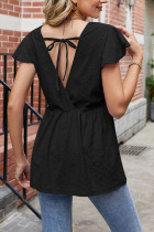 Plain Eyelet Baydoll Top