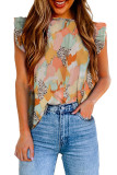 Yellow Abstract Printed Flutter Tank