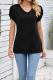 Twist Knot Sleeves Plain V Neck Top