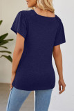 Plain Ruffle Sleeves Splicing Top