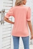 Square Neck Puff Sleeves Plain Top