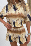 Tie Dye Printed Top With Shorts 2pcs Set