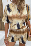 Tie Dye Printed Top With Shorts 2pcs Set