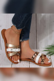Leopard Snake Skin Straps Flat Sandals