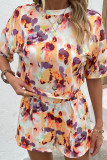 Tie Dye Printed Top With Shorts 2pcs Set
